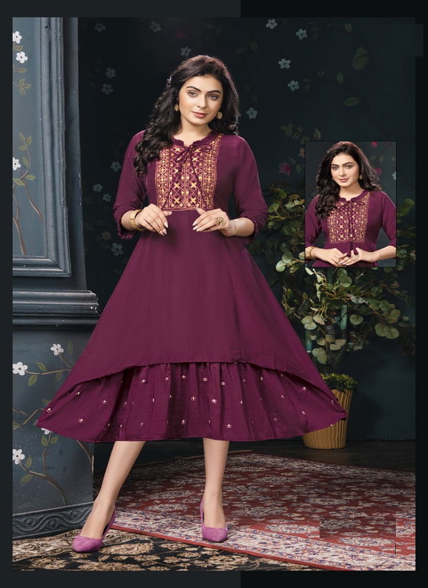 Dveeja Crystal Vol 1 Ethnic Wear Wholesale Embroidery Kurtis
